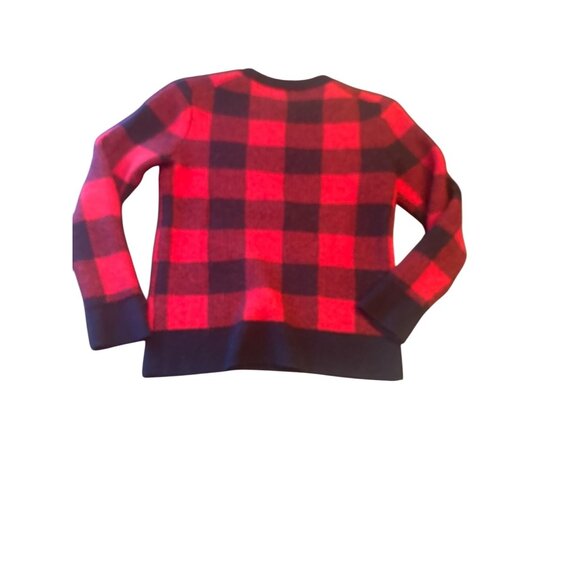 Crewcuts Kids Buffallo Plaid Sweater Size 12 Red & Black Wool Blend - Picture 3 of 3